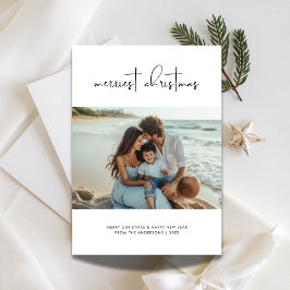 家族のビーチイメリースクリスマスの写真カード シーズンカード