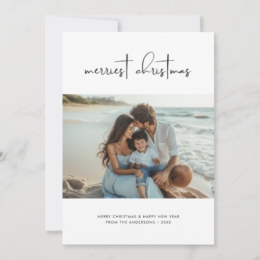 家族のビーチイメリースクリスマスの写真カード シーズンカード (正面)
