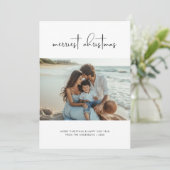 家族のビーチイメリースクリスマスの写真カード シーズンカード (スタンド正面)