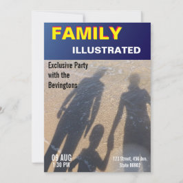 家族のビーチパーティ フェイクニュース ファッション雑誌の表紙 招待状