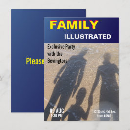 家族のビーチパーティ フェイクニュース ファッション雑誌の表紙 招待状