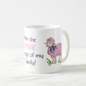 家族のピンクのヒツジ コーヒーマグカップ (正面右)