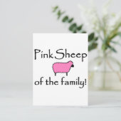 家族のピンクのヒツジ ポストカード (スタンド正面)