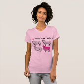 家族のピンクのヒツジ Tシャツ (正面フル)