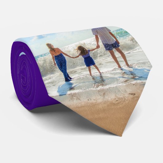 家族のフォトネックタイカスタムの色と文字 ネクタイ (ロール)