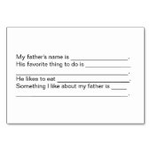 家族のフラッシュカーパーソナライズされたドの父の写真 テーブルナンバー (裏面)