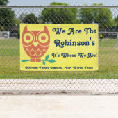 家族のフレンドリーなフクロウの旗 横断幕 (インサイチュ)