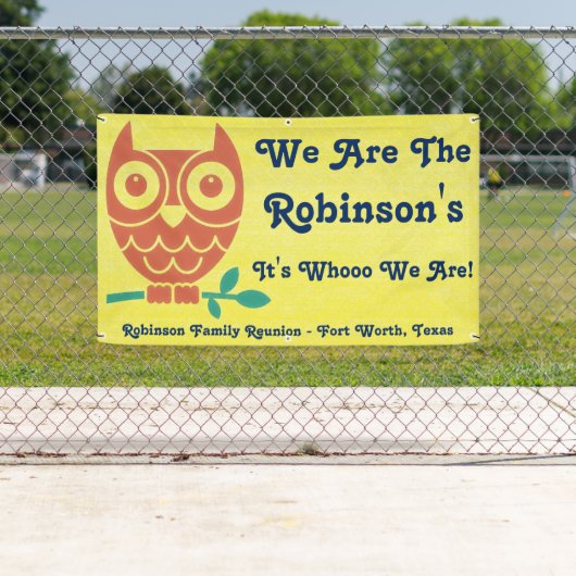 家族のフレンドリーなフクロウの旗 横断幕 (インサイチュ)