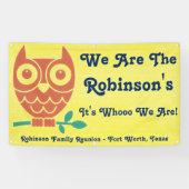 家族のフレンドリーなフクロウの旗 横断幕 (横)