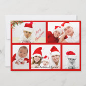 家族のフレーム写真メリークリスマスホリデーカード シーズンカード (正面)