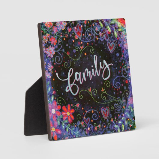 家族のフローラかわいらし感動的刺激 フォトプラーク (正面)