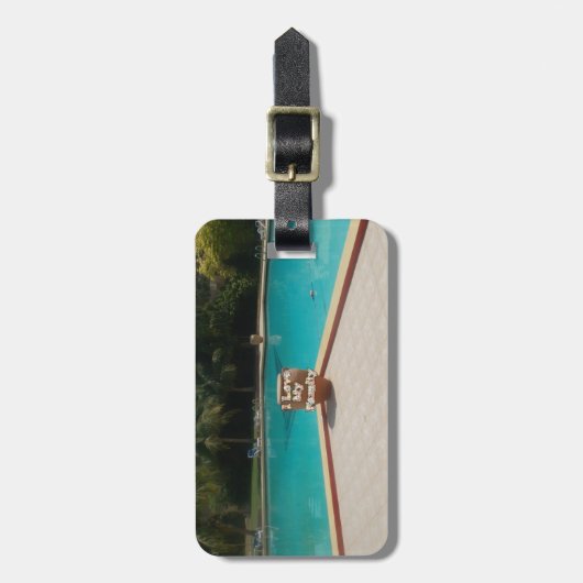 家族のプールサイドアートが大好き ラゲッジタグ (正面縦)