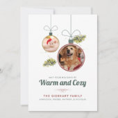 家族のペットの写真クリスマスモダン シーズンカード (正面)