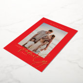 家族のホリデーカード 箔シーズンカード (回転した状態)