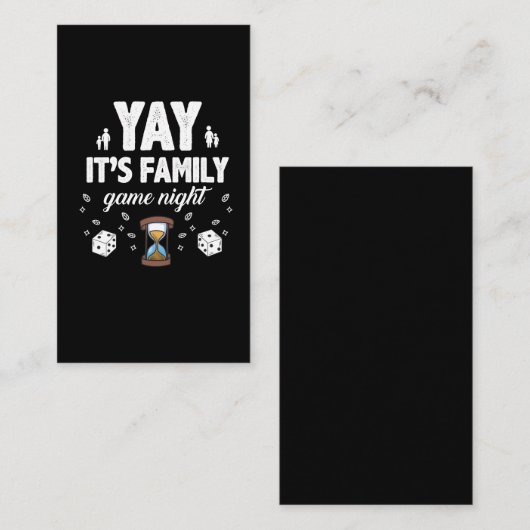 家族のボードゲーム夜喜びのギフトのSandglassのサイコロ 名刺 (正面/裏面)