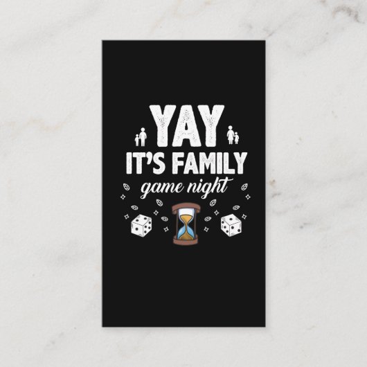 家族のボードゲーム夜喜びのギフトのSandglassのサイコロ 名刺 (正面)