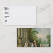 家族のポートレート、1740年(キャンバスの油) 名刺 (正面/裏面)