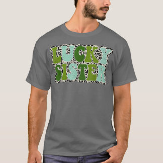 家族のマッチングギフトラッキーシスターレオパードSt Patr Tシャツ