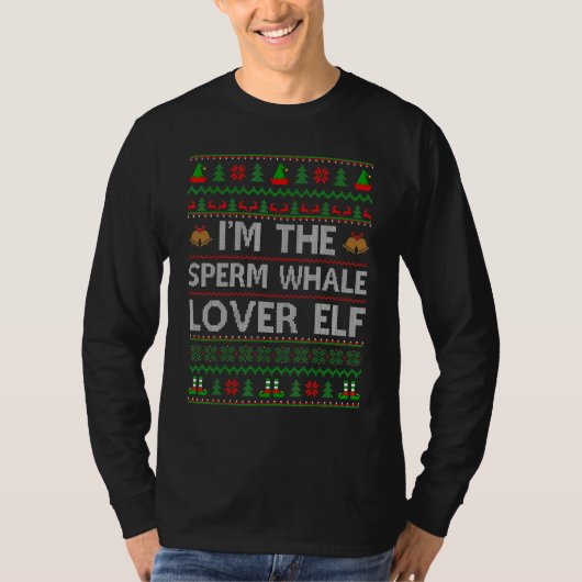 家族のマッチング醜い私は精子クジラ小妖精や小人クリス Tシャツ (正面)