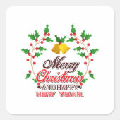 家族のメリークリスマス、新年おめでとう スクエアシール (正面)