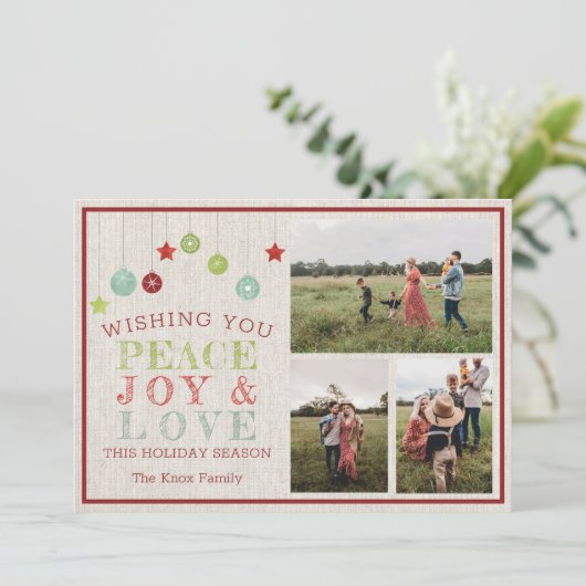 家族のメリー休日のクリスマスフォトカード シーズンカード (スタンド正面)