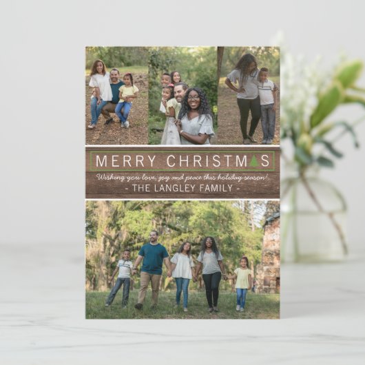 家族のメリー休日のクリスマスフォトカード シーズンカード (スタンド正面)