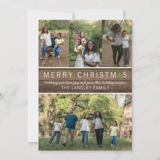 家族のメリー休日のクリスマスフォトカード シーズンカード (正面)