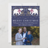 家族のメリー休日のクリスマスフォトカード シーズンカード (正面)