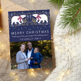 家族のメリー休日のクリスマスフォトカード シーズンカード