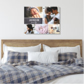 「家族のモザイク：写真パーソナライズされたコラージュのテンプレート キャンバスプリント (インサイチュ (寝室))