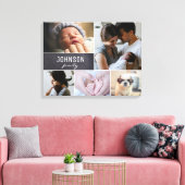 「家族のモザイク：写真パーソナライズされたコラージュのテンプレート キャンバスプリント (インサイチュ (リビング))