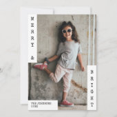 家族のモダンクリスマスのミニマル写真 シーズンカード (正面)