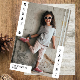 家族のモダンクリスマスのミニマル写真 シーズンカード