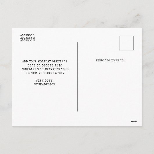 家族のモダンクリスマスのミニマル写真 シーズンポストカード (裏面)