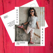 家族のモダンクリスマスのミニマル写真 シーズンポストカード