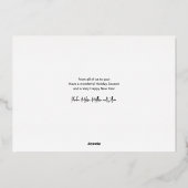 家族のモダン休日フォトクリスマス金ゴールド 箔シーズンカード (裏面)