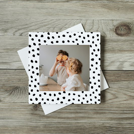 家族のモダン写真と黒のドット美しいギフト
