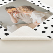 家族のモダン写真と黒のドット美しいギフト シェルパブランケット (3/4)