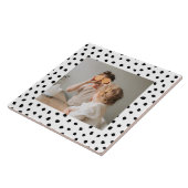 家族のモダン写真と黒のドット美しいギフト タイル (側面)