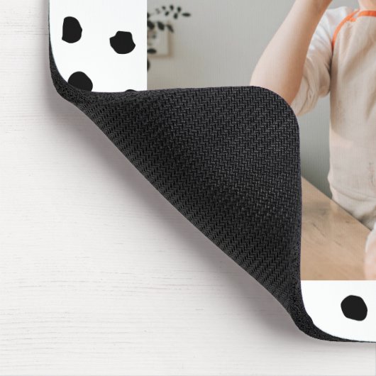 家族のモダン写真と黒のドット美しいギフト マウスパッド (コーナー)