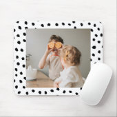 家族のモダン写真と黒のドット美しいギフト マウスパッド (マウス)