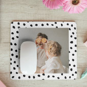 家族のモダン写真と黒のドット美しいギフト マウスパッド