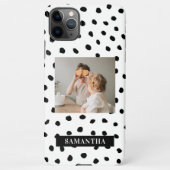 家族のモダン写真と黒のドット美しいギフト iPhoneケース (裏面)