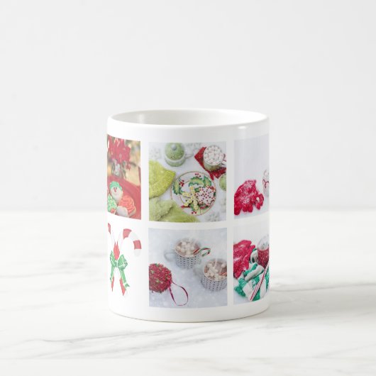 家族のモダン写真クリスマスギフトとテンプレート コーヒーマグカップ (中央)