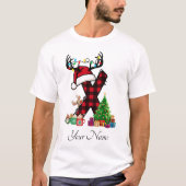 家族のモノグラムのクリスマスは名前でパーソナライズ Tシャツ (正面)