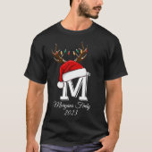 家族のモノグラムのクリスマスマッチングの衣装 Tシャツ (正面)