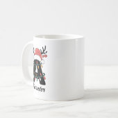 家族のモノグラムのクリスマス |パーソナライズされた休日 コーヒーマグカップ (正面左)