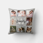 家族のモノグラム名素朴写真コラージュ クッション (裏面)
