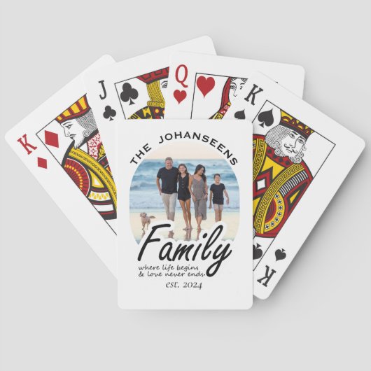 家族のユニーク生活の愛の引用文スクリプトの写真と名前 トランプ (裏面)