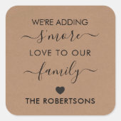 家族のラベルKraftに愛を加える スクエアシール (正面)